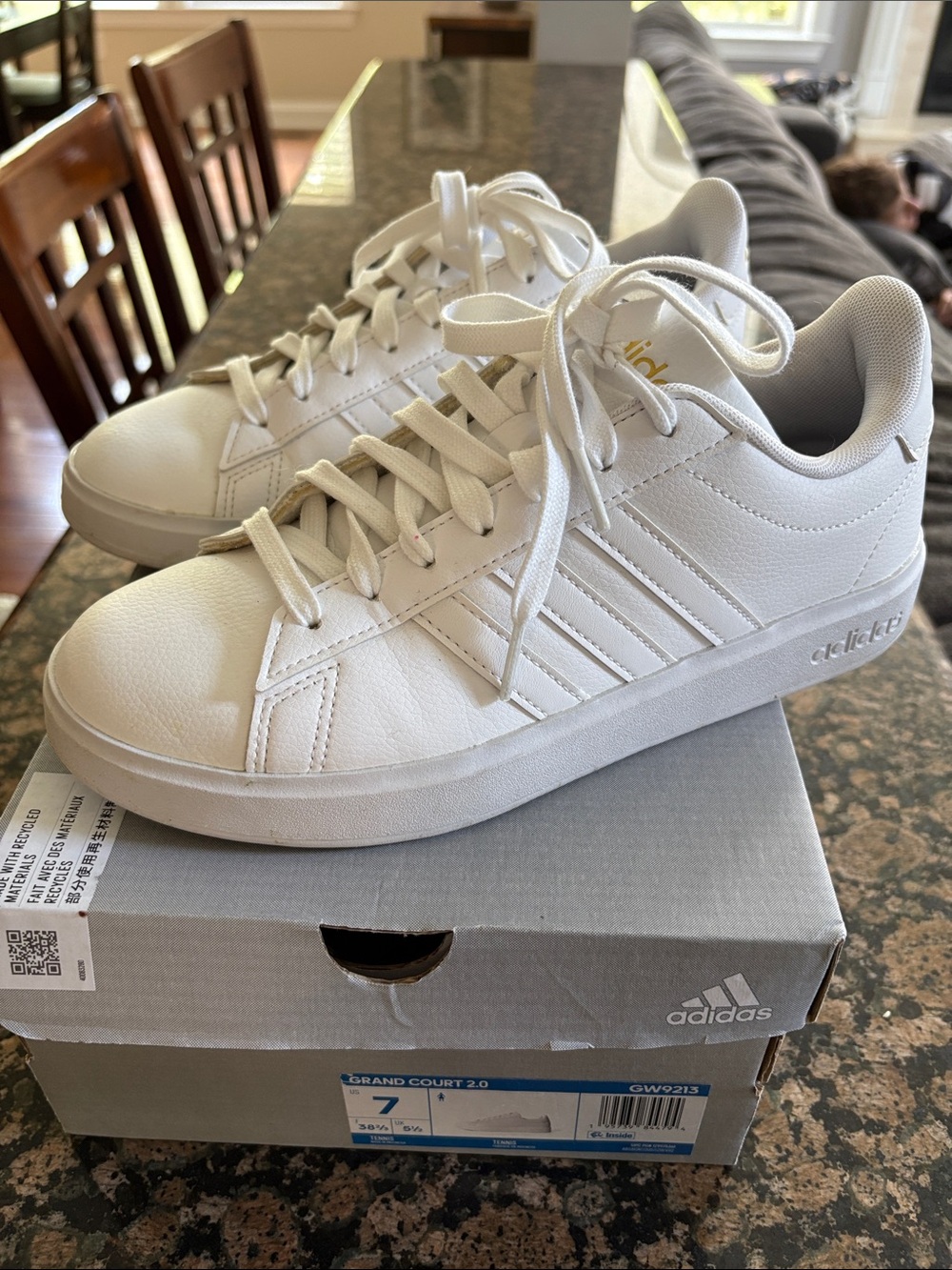 adidas White Women's Low-Top Leather Sneakers